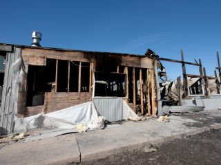 Fire cleanup and smoke damage restoration at a residential property in La Crescenta.